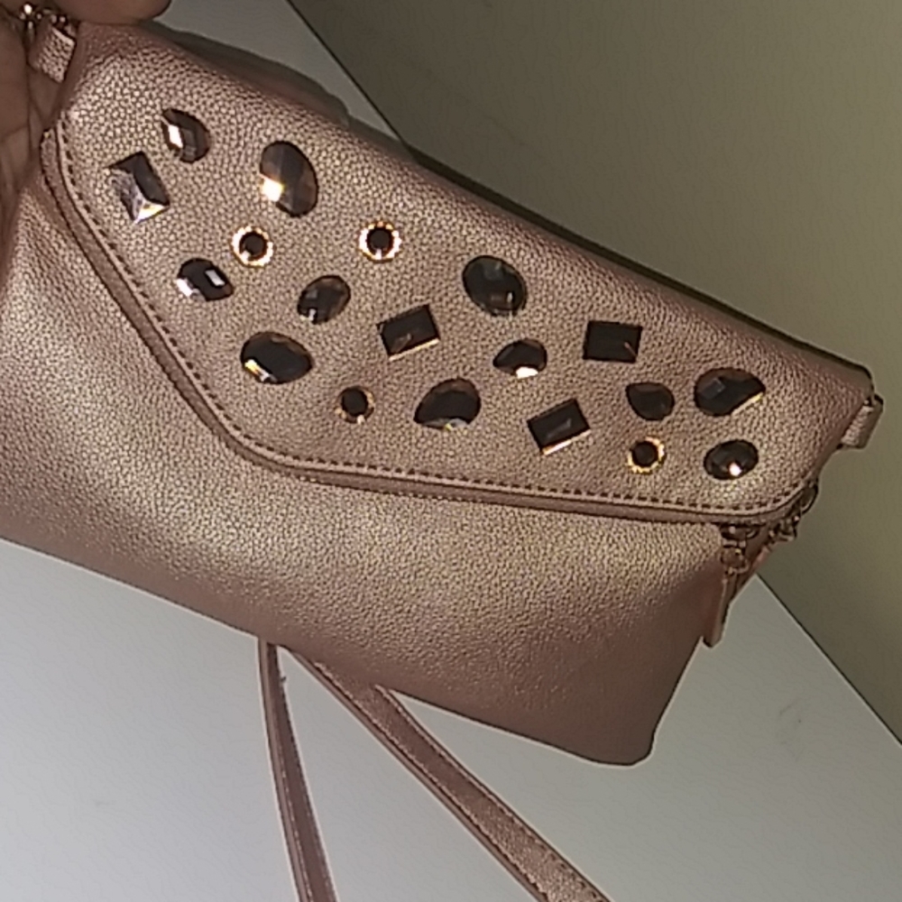 Sexy Rose-gold date night clutch/crossbody